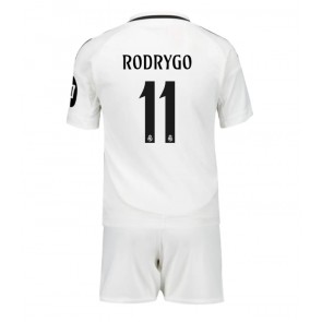 Real Madrid Rodrygo Goes #11 Dětské Domácí dres komplet 2024-25 Krátký Rukáv (+ trenýrky)